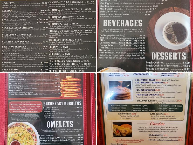 Terrell Cafe Menu