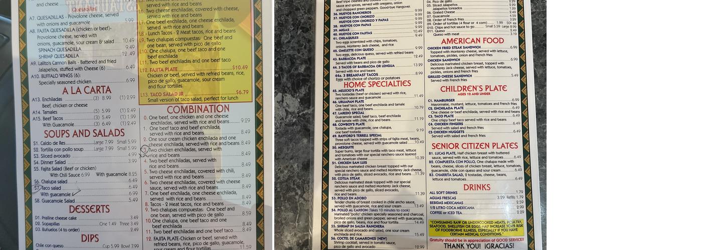 El Jacalito Menu
