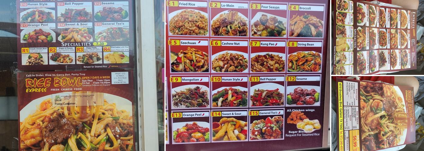 Rice Bowl Express Menu