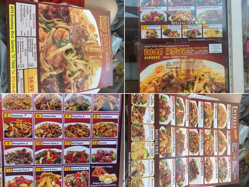 Rice Bowl Express Menu