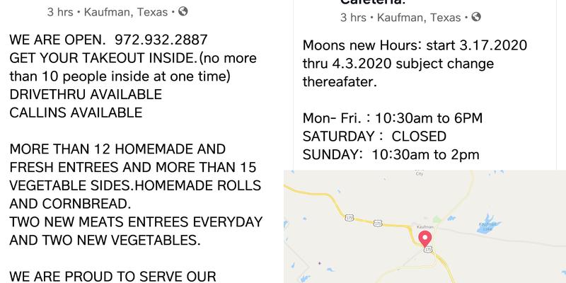 Moon's Fried Chicken-Cafeteria Menu