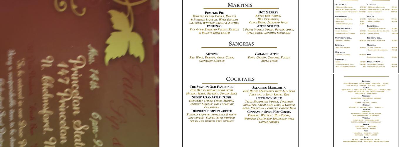 Princeton Station Menu