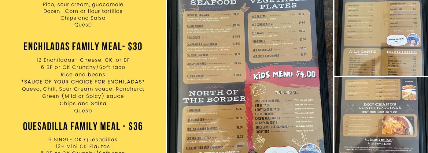 Don Chano Menu