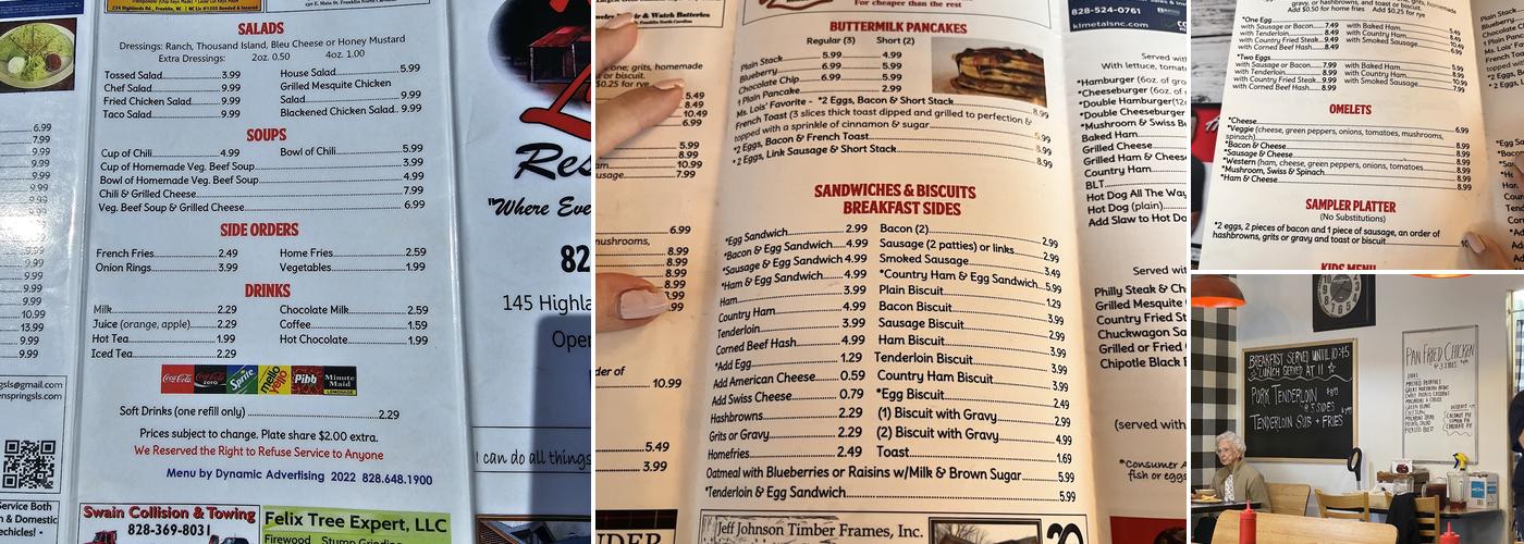 Ms Lois' Restaurant Menu