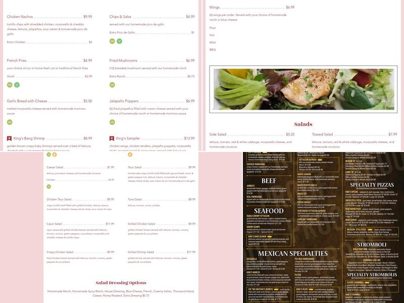 Kings Pizza & Italian Restaurant Menu