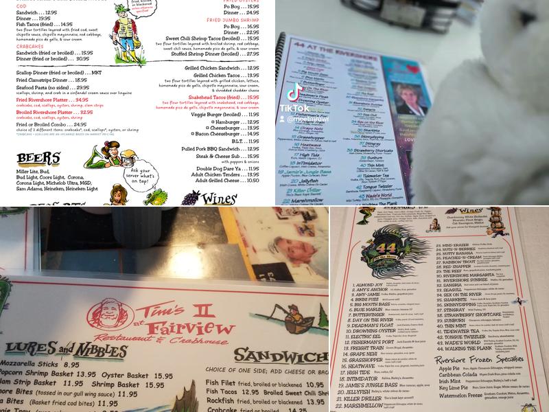 Tim's II at Fairview Menu