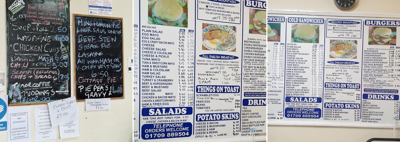 Millys Cafe Menu