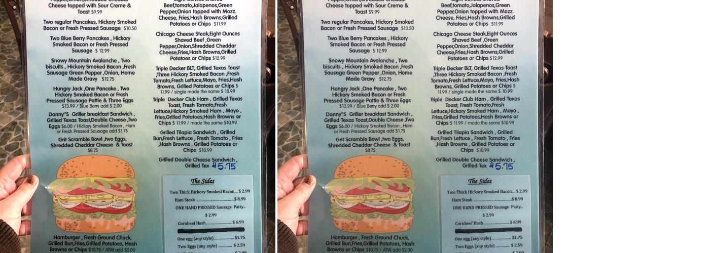 Snowy Mountain Cafe Menu