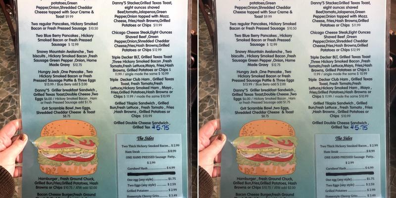 Snowy Mountain Cafe Menu