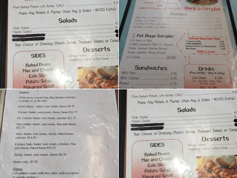 FAT BOY'S BBQ Menu