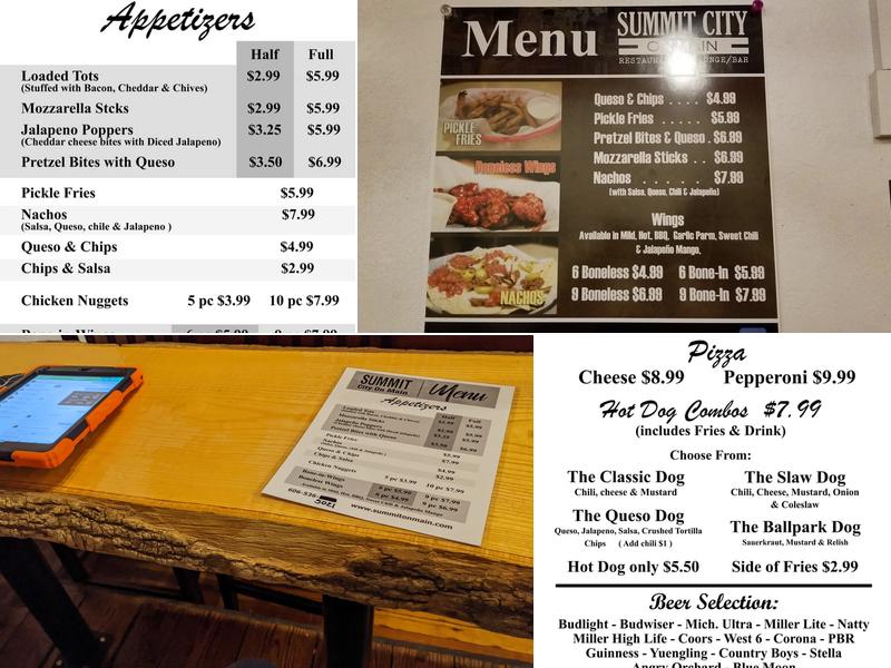 Summit City on Main Menu