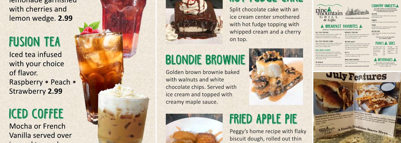 pine mountain grill & gifts Menu