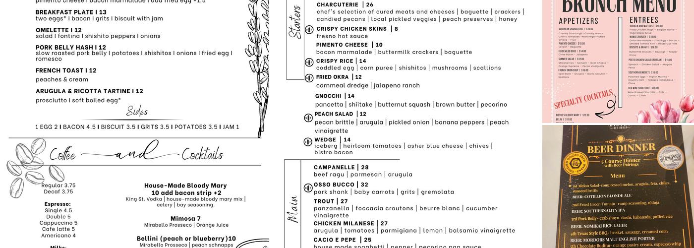 Bistro off Broad Menu