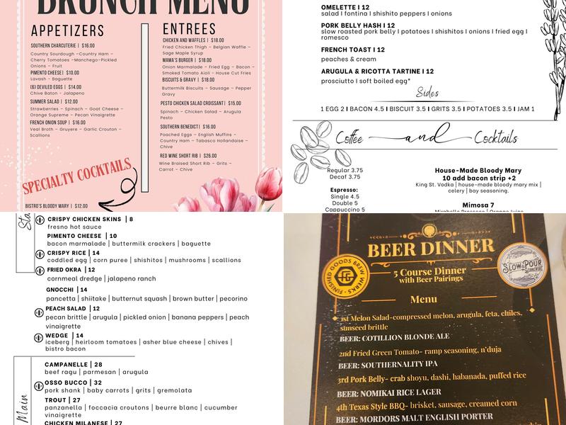 Bistro off Broad Menu