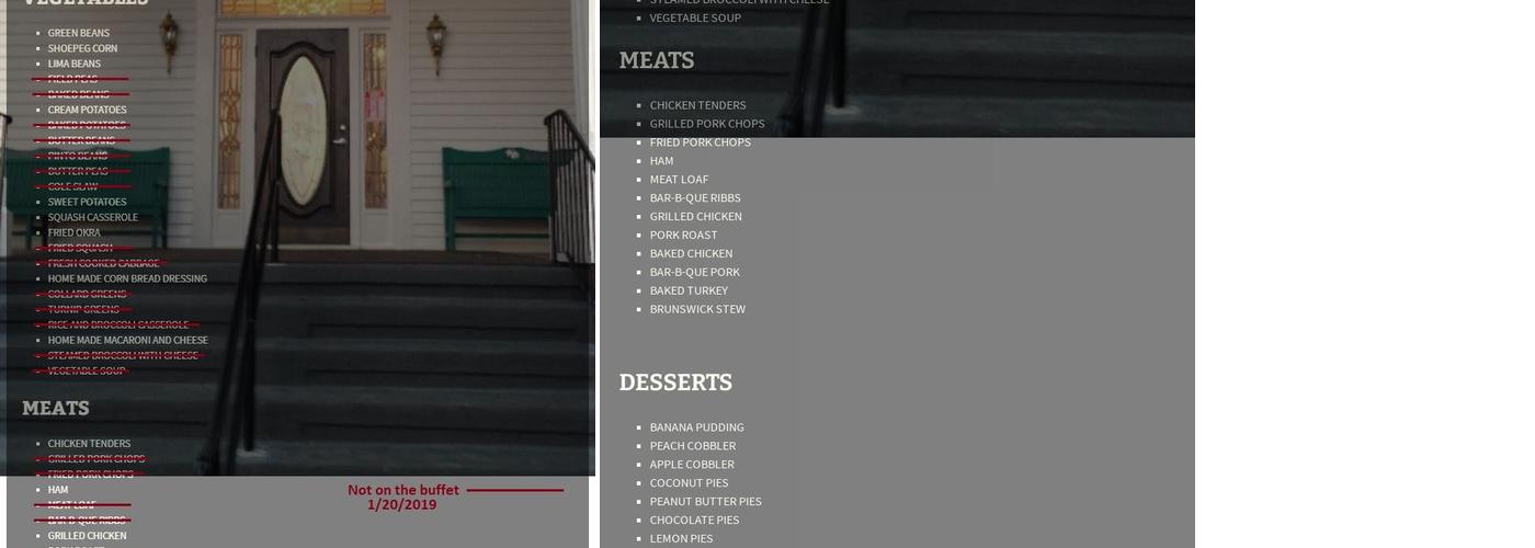 The Magnolia Place Restaurant Menu