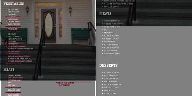 The Magnolia Place Restaurant Menu