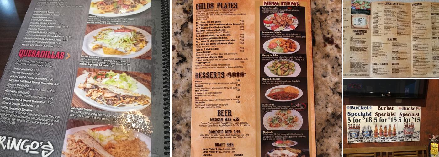 Gringo's Mexican Grill Menu