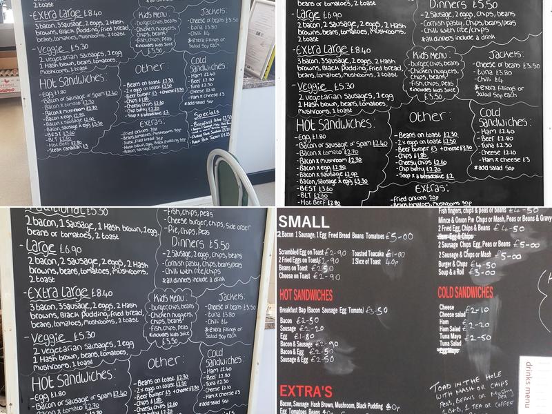 Pit Stop Cafe Menu