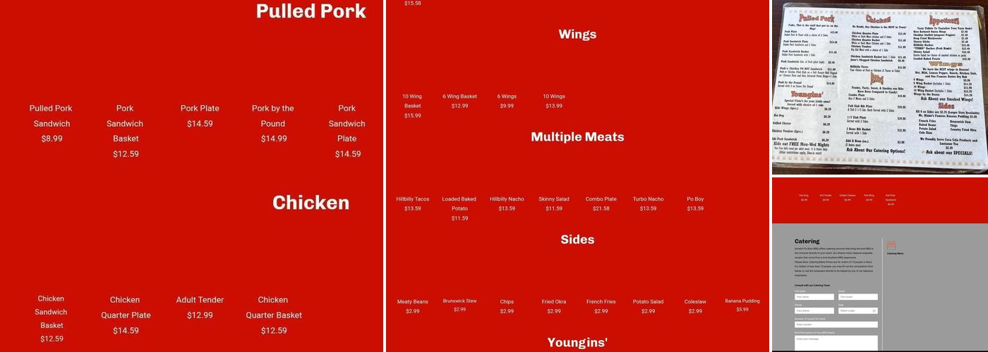 Smokin PO Boys BBQ Menu