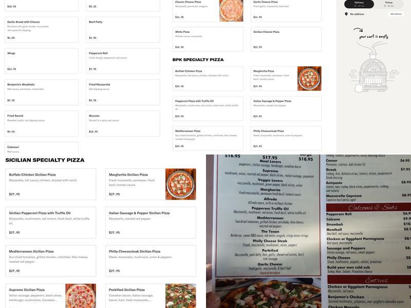 Benjamin's Pizza Kitchen & Bar Menu