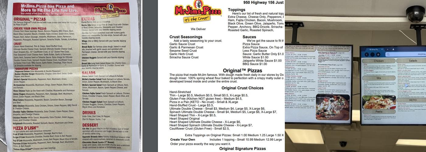 MrJims.Pizza Menu