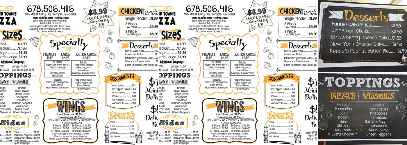 Around Towns Pizza Menu