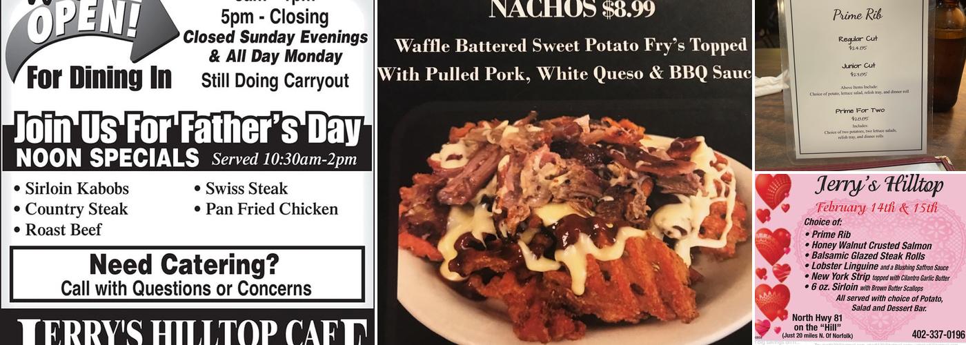 Jerry's Hilltop Cafe and Catering Menu