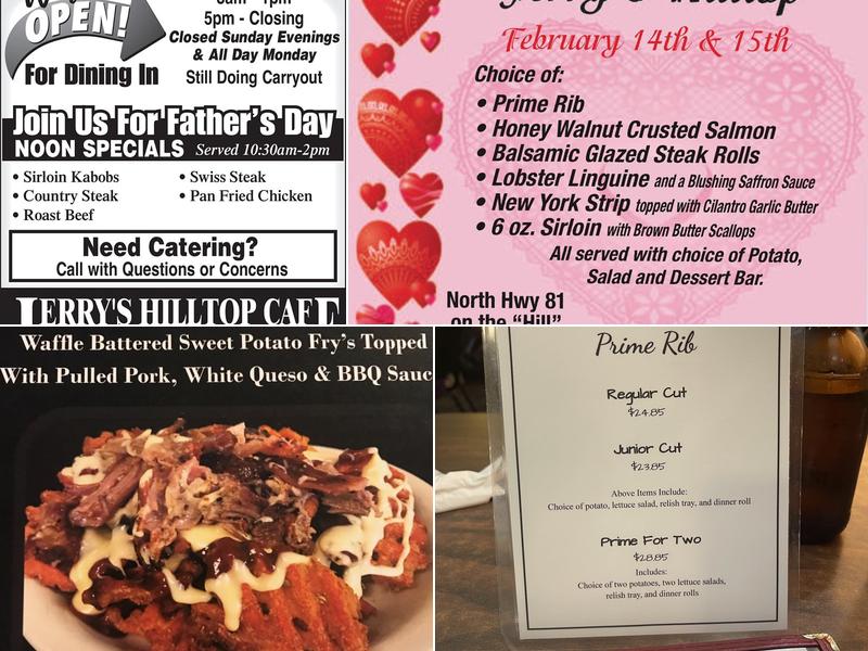 Jerry's Hilltop Cafe and Catering Menu