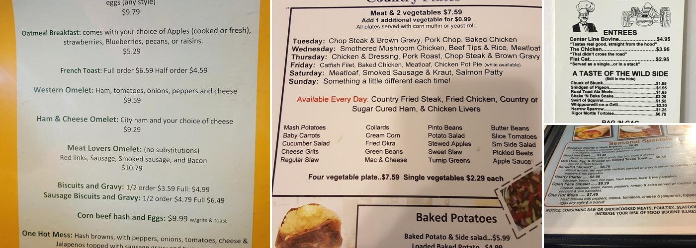 Trading Post Cafe Menu