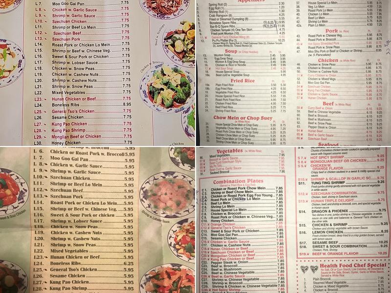 Kong Long Menu