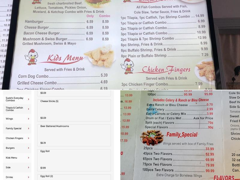 Suzie's Wings And Deli Menu