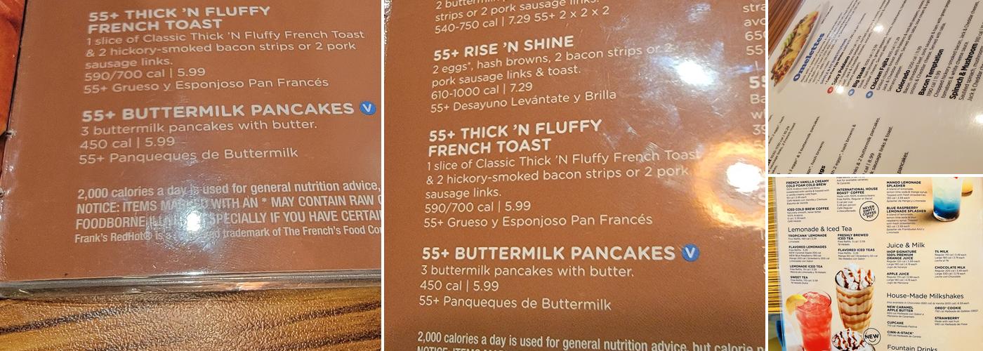 IHOP Menu