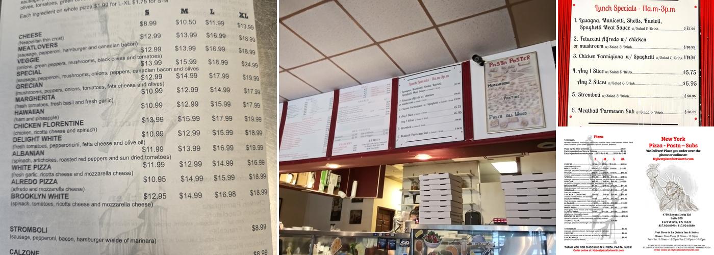 New York Pizza & Pasta Menu