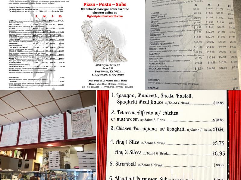 New York Pizza & Pasta Menu