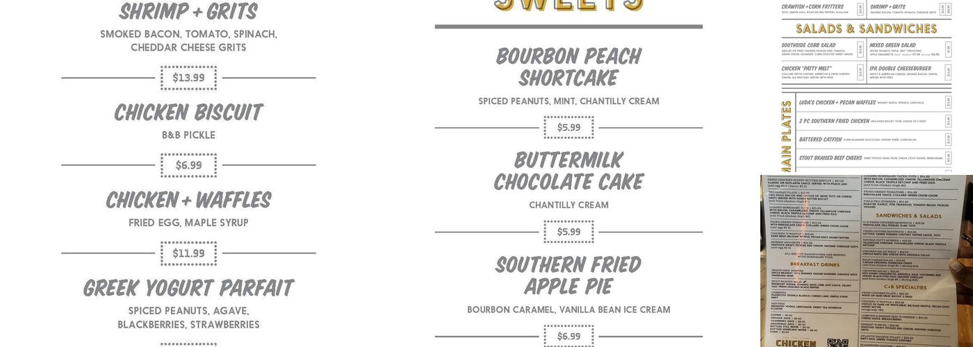 Chicken and Beer Menu