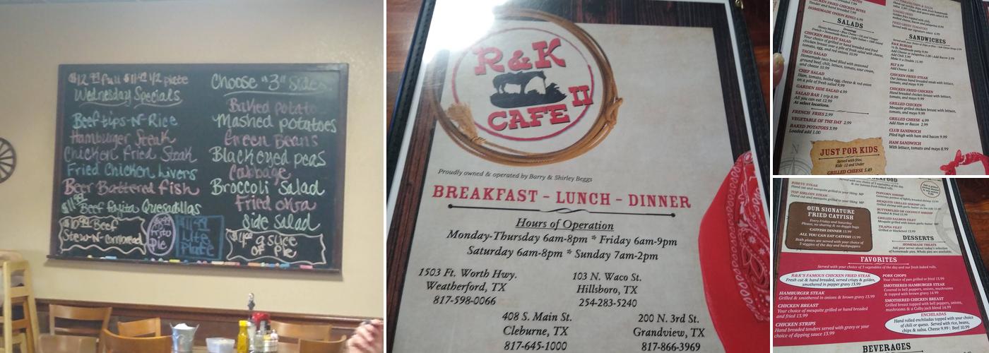 R&K Cafe II Menu