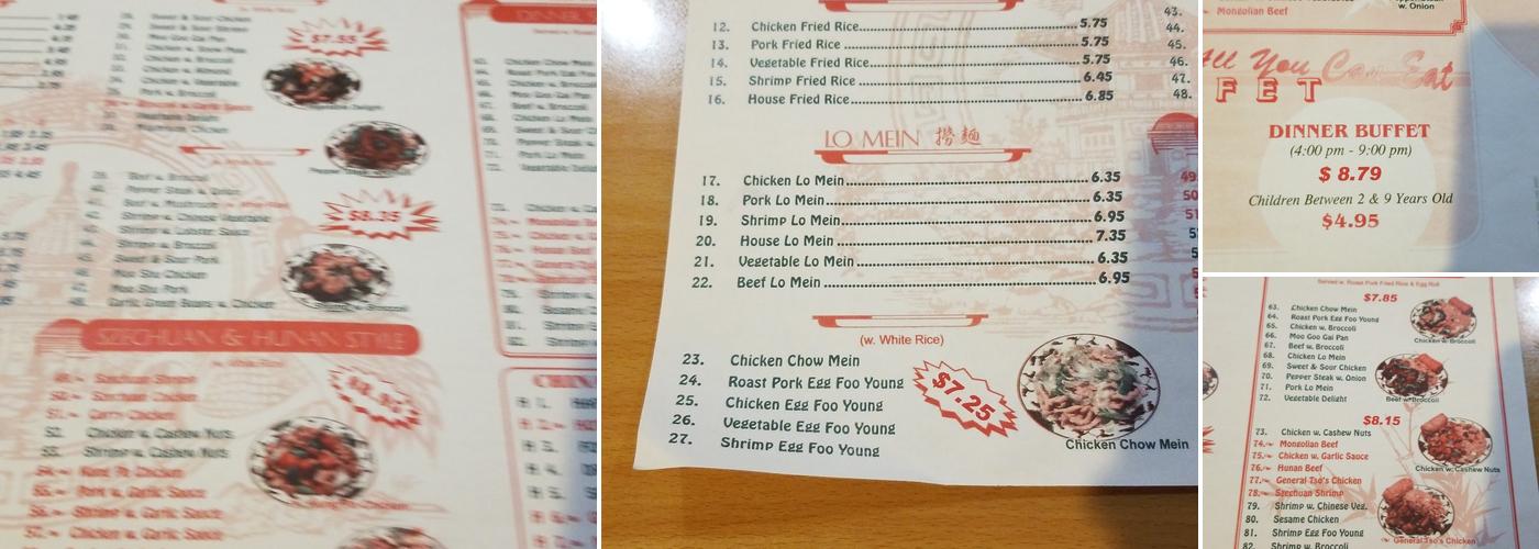 China Moon Restaurant Menu