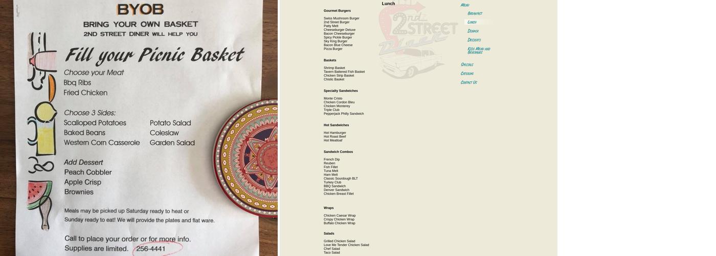 Second Street Diner Menu