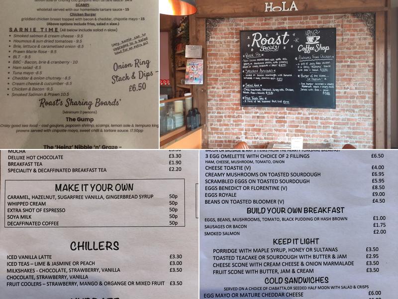 Roast Coffee Shop Menu