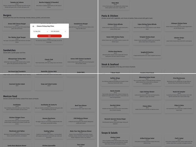 Silver Moon Cafe Menu