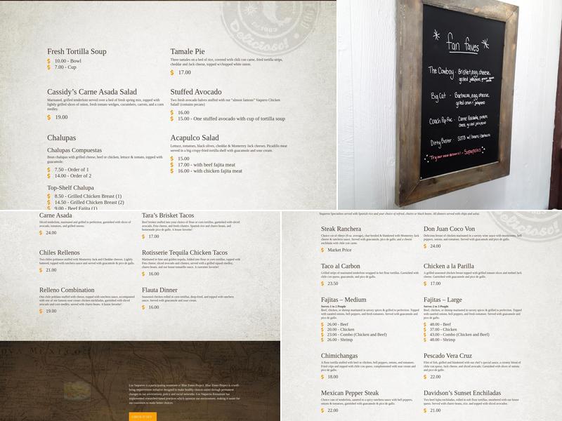 Los Vaqueros Menu