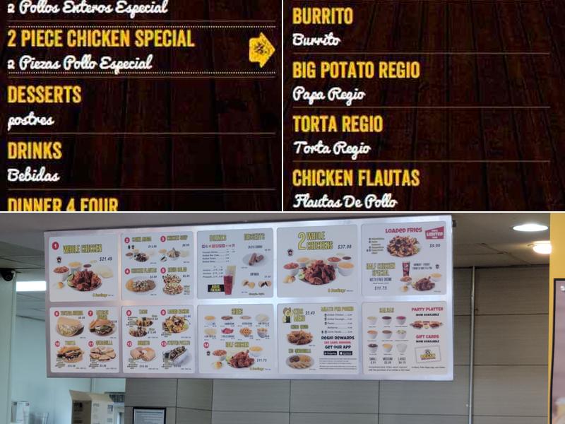 Pollo Regio Menu