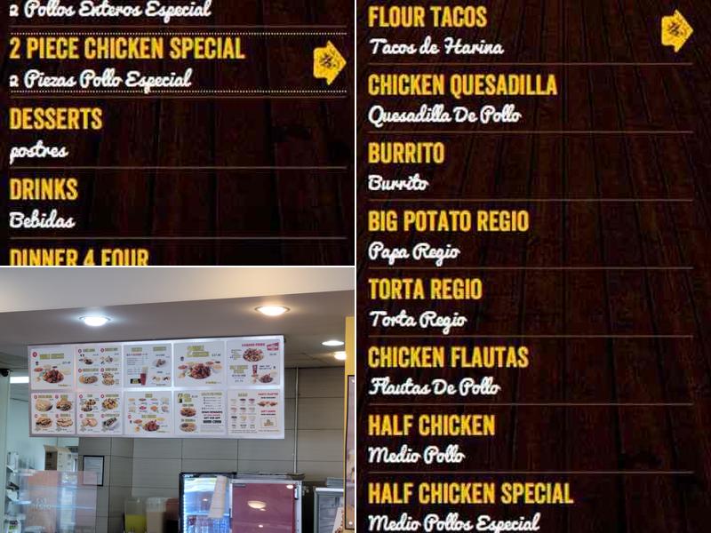 Pollo Regio Menu