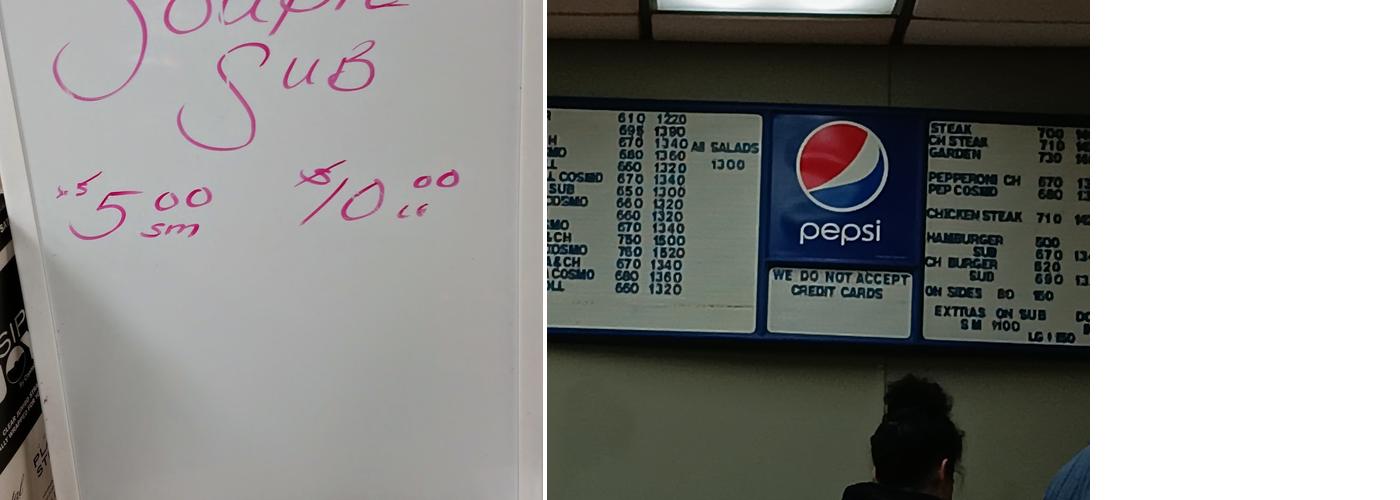 Sunbury Sub Shop Menu