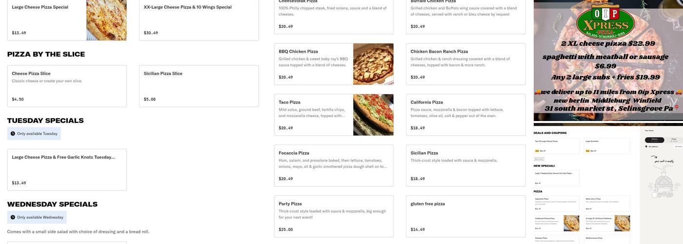 OIP Xpress Menu