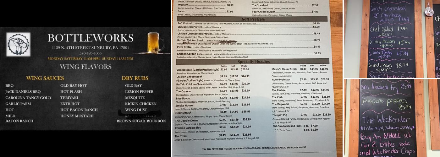Bottleworks Menu