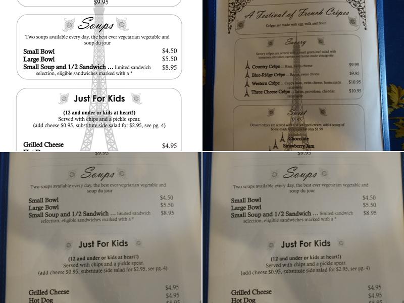 Danielle's Cafe Menu