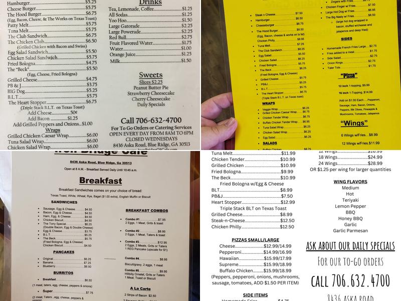 Iron Bridge Cafe & General Store Menu