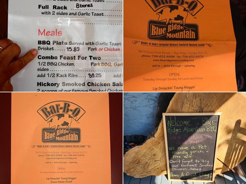 Blue Ridge Mountain Bar-B-Q Menu