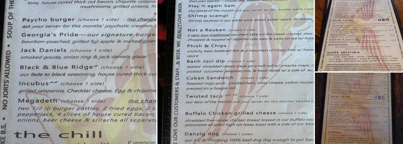 Fightingtown Tavern Menu